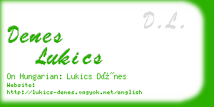 denes lukics business card